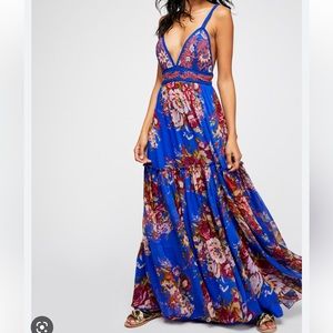 Free people Women's Blue Manarola Maxi Dress By Ranna G